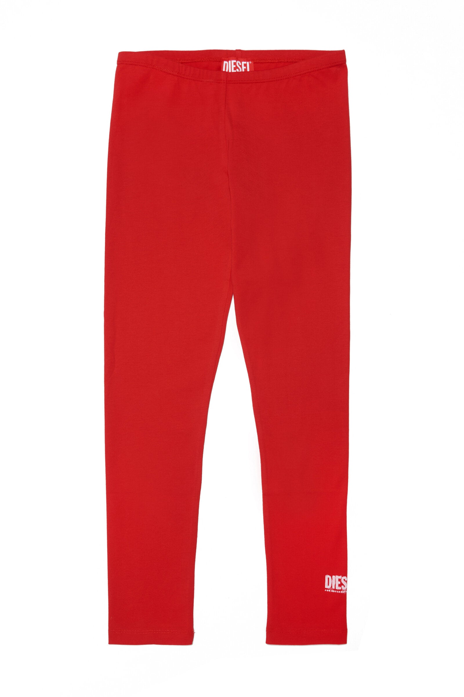 Red leggings pants with logo at ankle