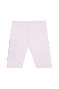 Pastel pink cyclist pattern shorts with faded effect logo