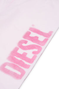 Pastel pink cyclist pattern shorts with faded effect logo