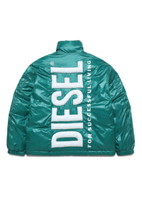 Fake down jacket with quilted logo