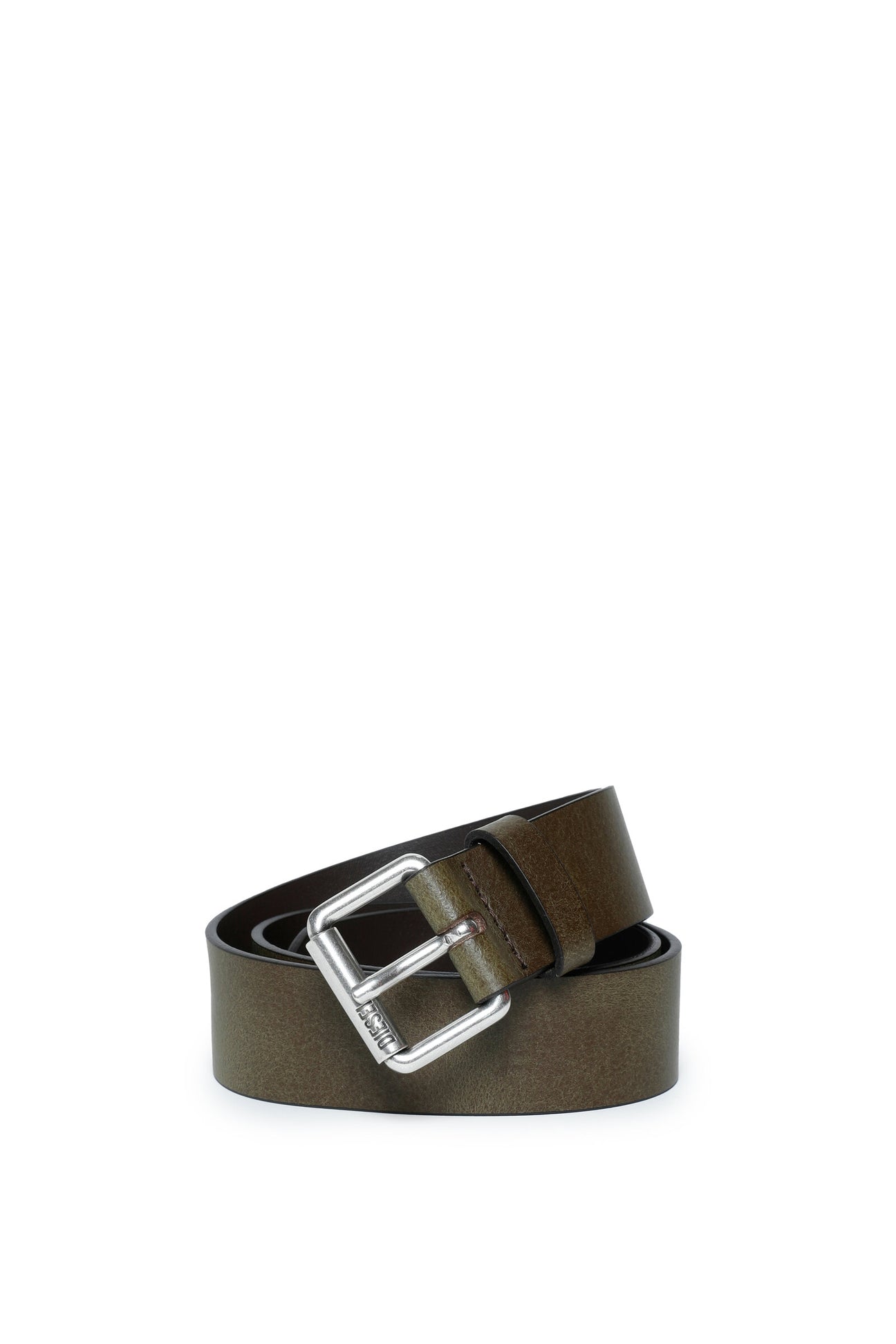 Brown leather belt with logo on buckle Brown leather belt with logo on buckle