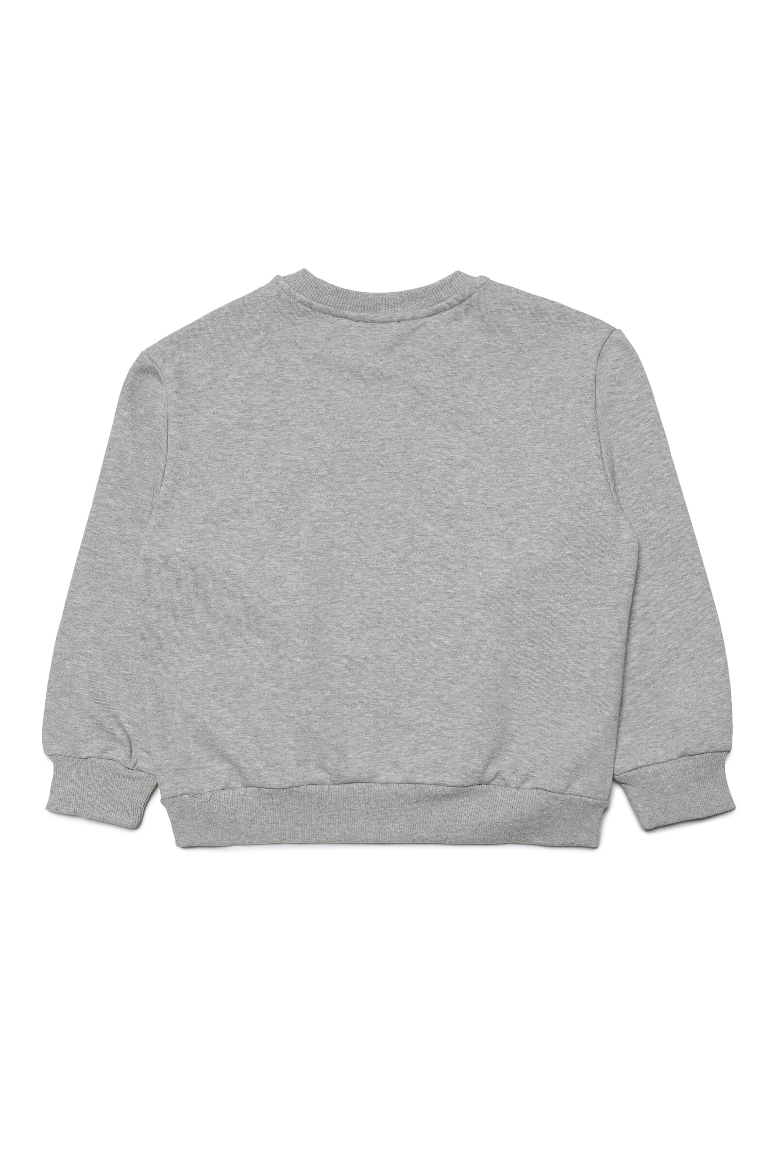 Gray cotton crewneck sweatshirt with embroidered D logo