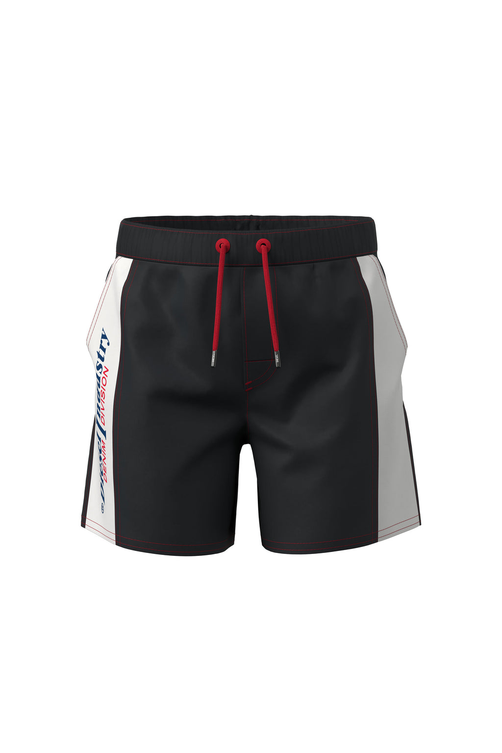 Black boxer shorts with logo and drawstring waistband