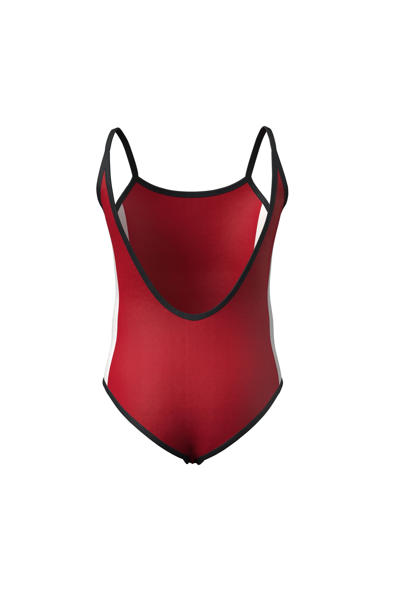 Red lycra one-piece swimsuit with logo Red lycra one-piece swimsuit with logo