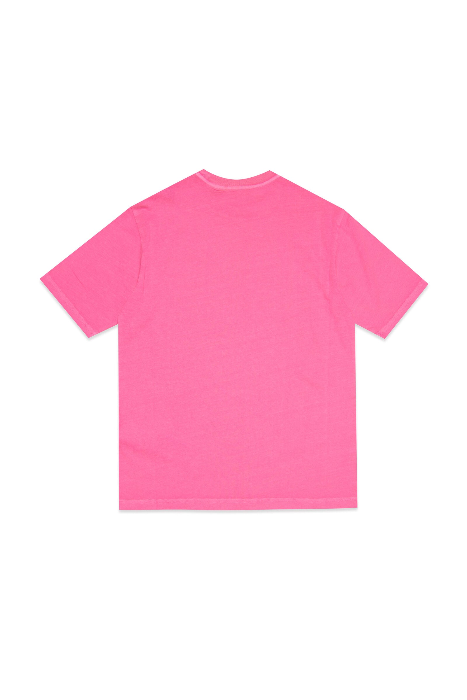 T-shirt rosa fluo in jersey con logo