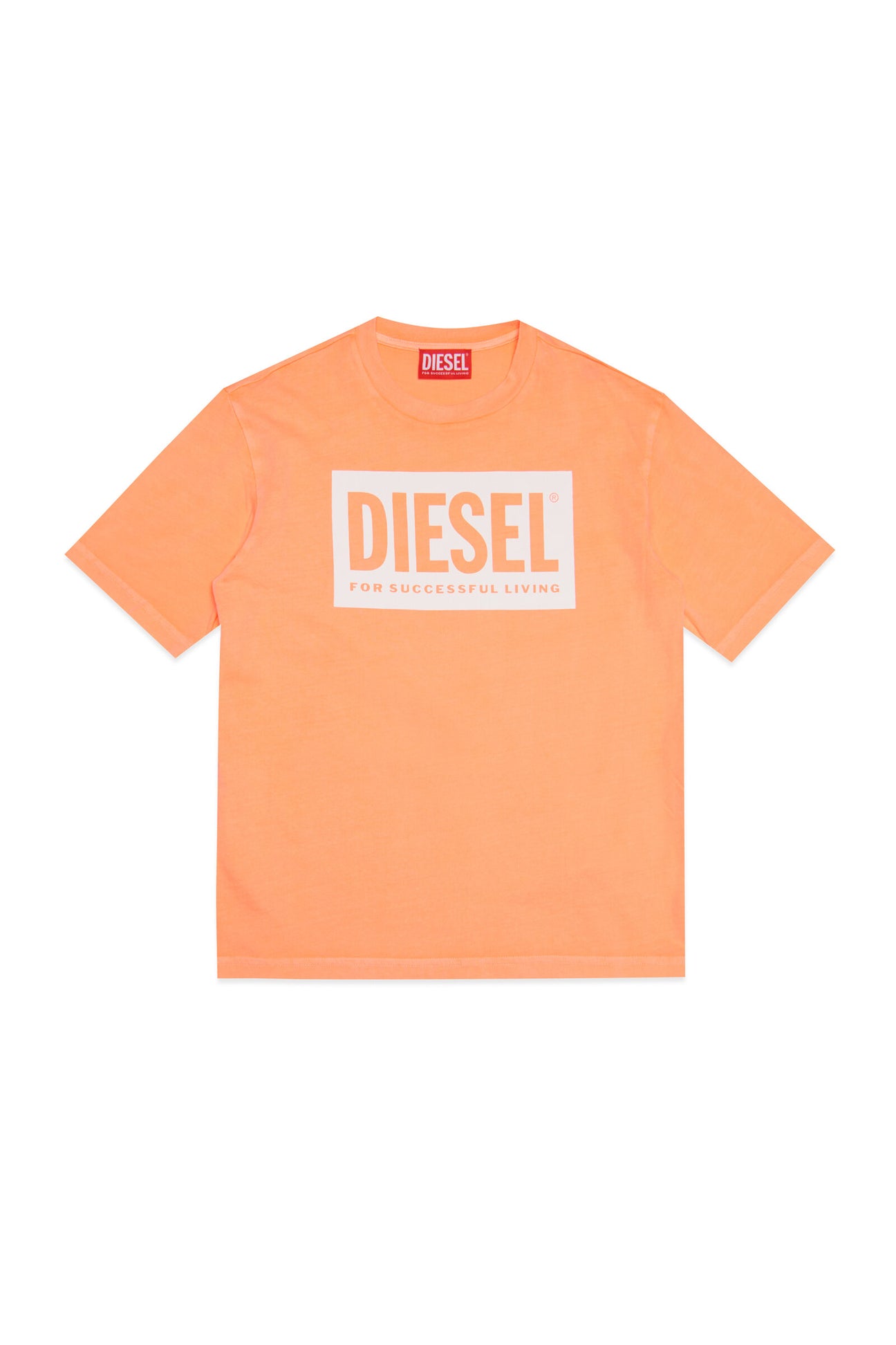 T-shirt arancione fluo in jersey con logo T-shirt arancione fluo in jersey con logo