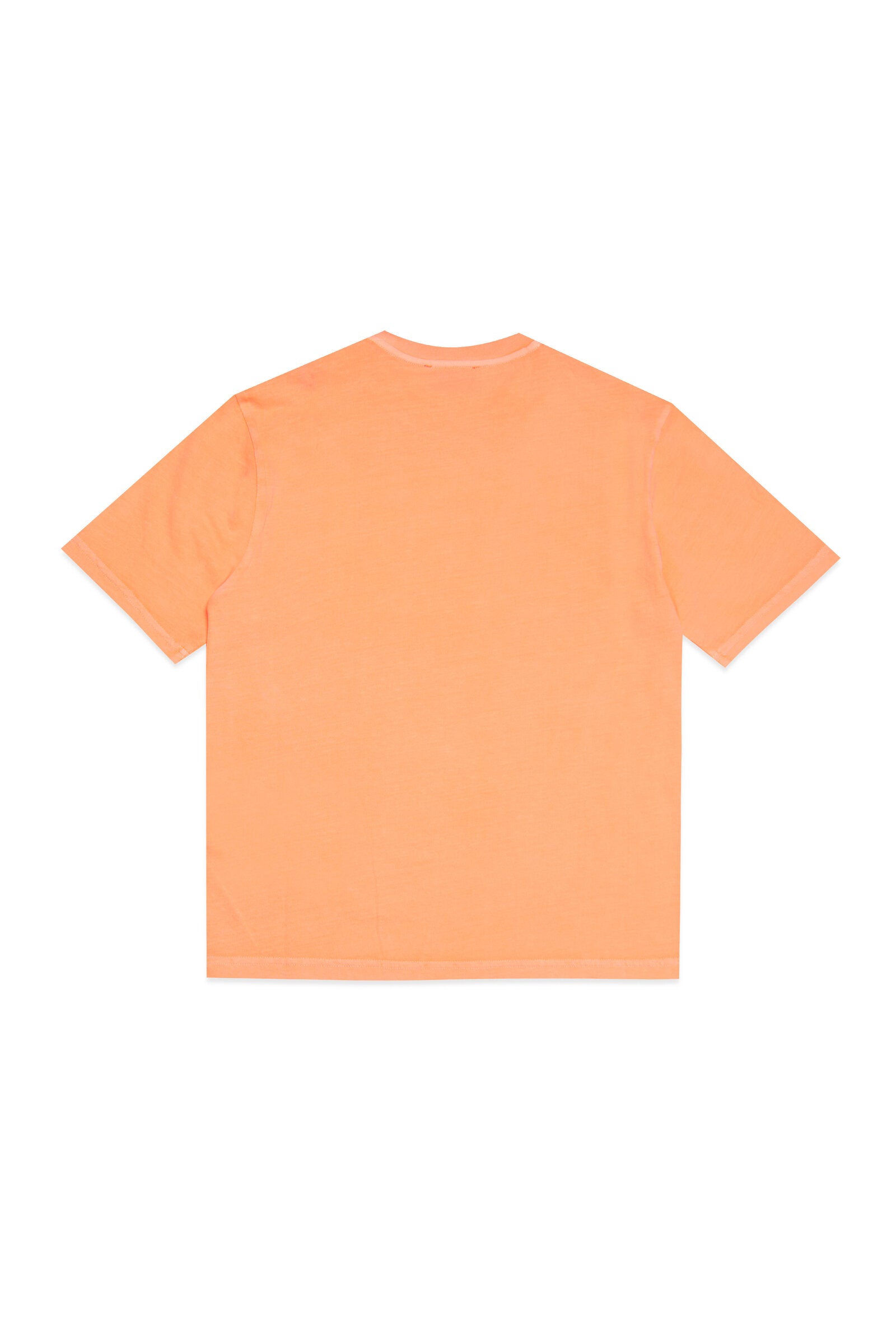 T-shirt arancione fluo in jersey con logo