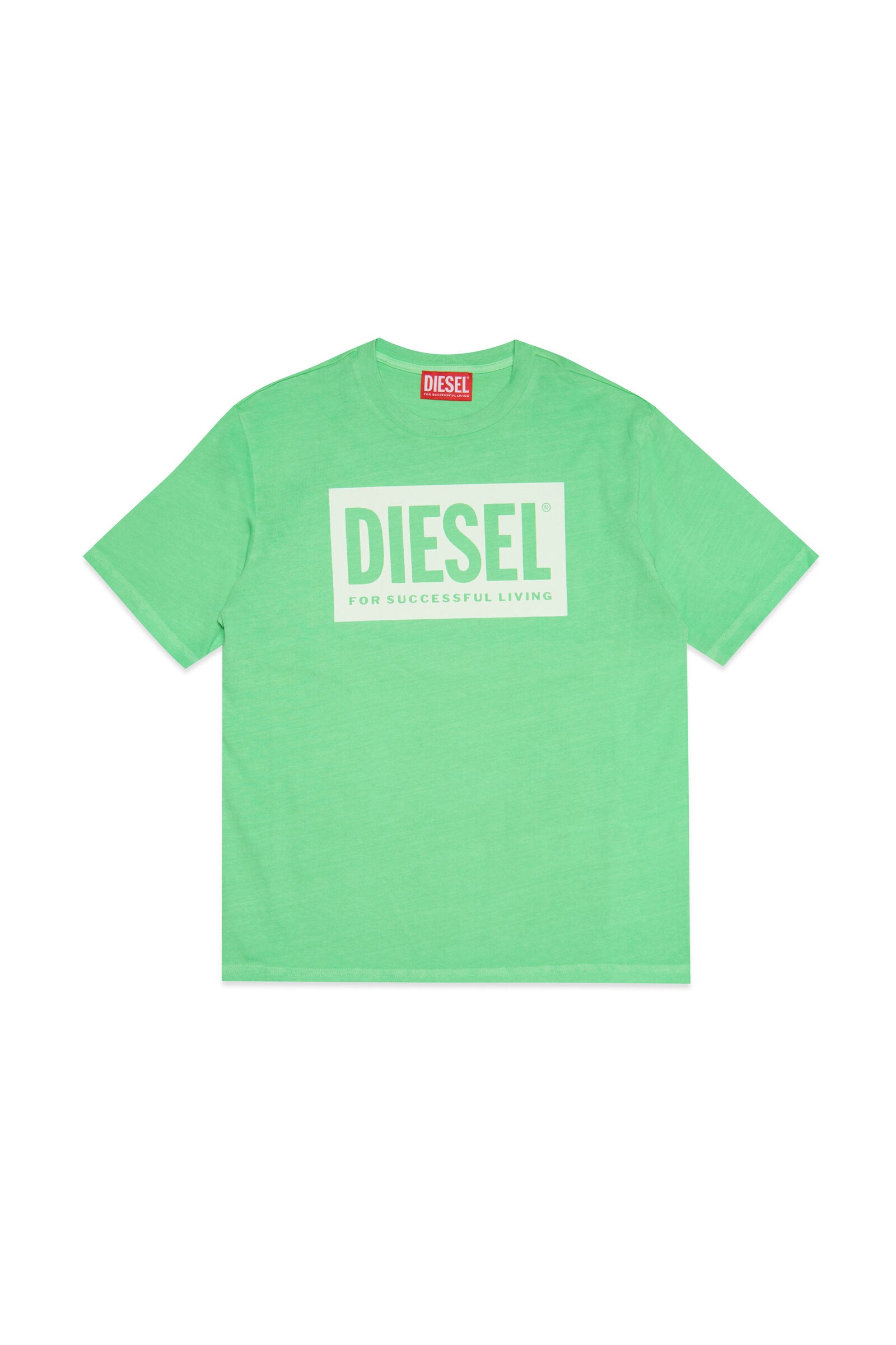 T-shirt verde fluo in jersey con logo