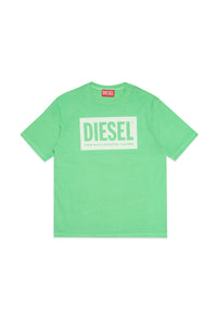 Fluorescent green T-shirt in jersey with logo
