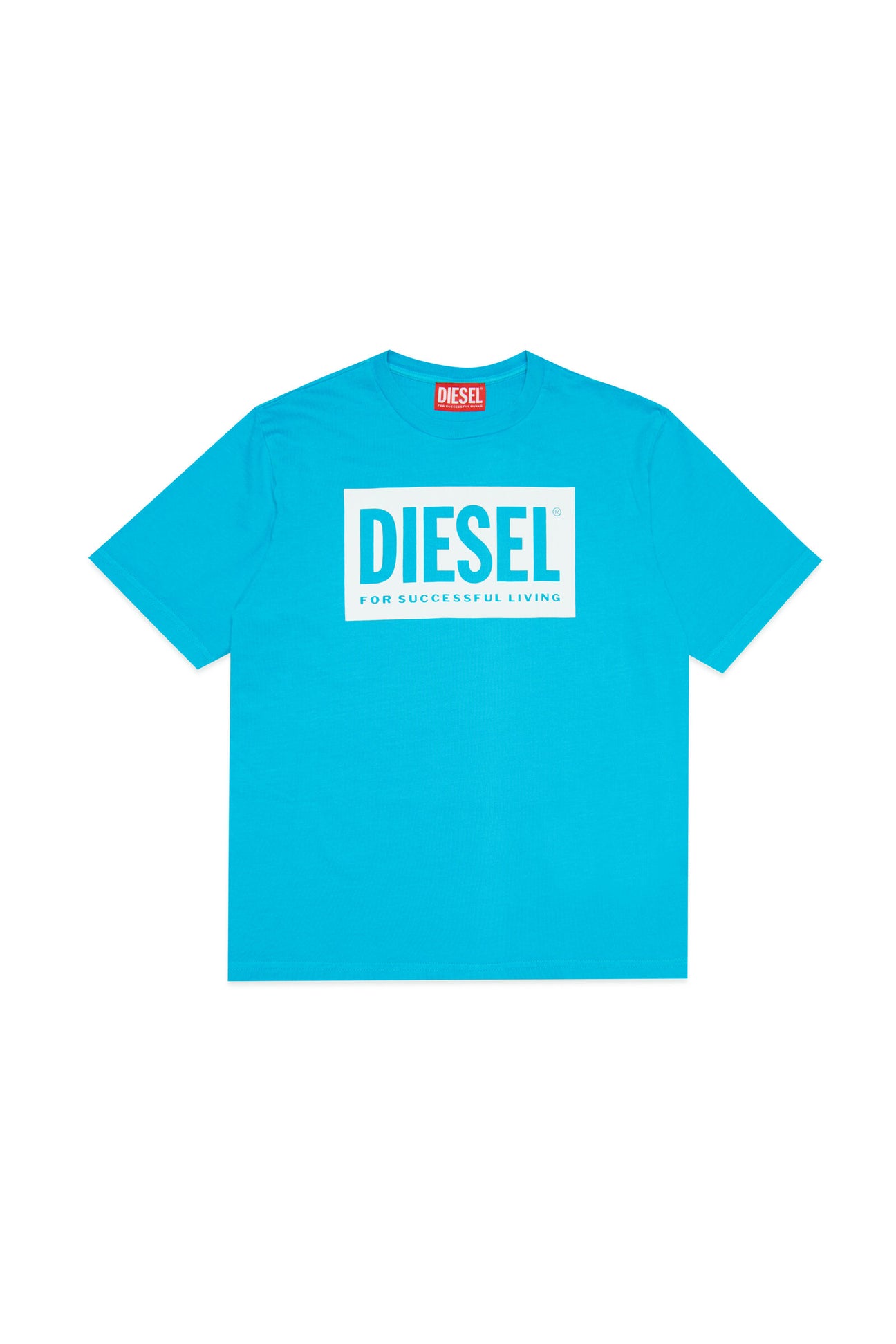 Camiseta de jersey azul fluo con logotipo Camiseta de jersey azul fluo con logotipo