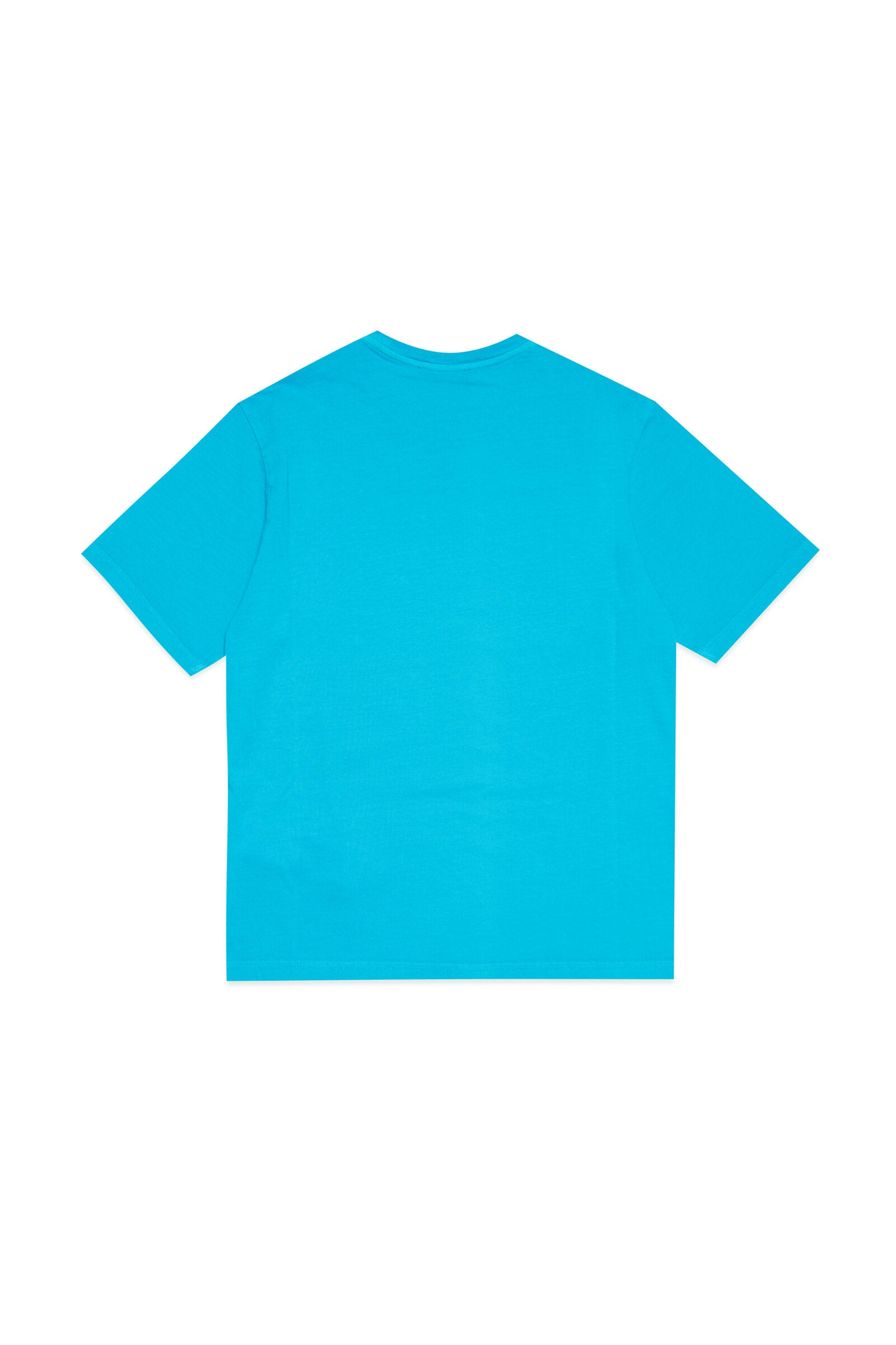 T-shirt azzurro fluo in jersey con logo