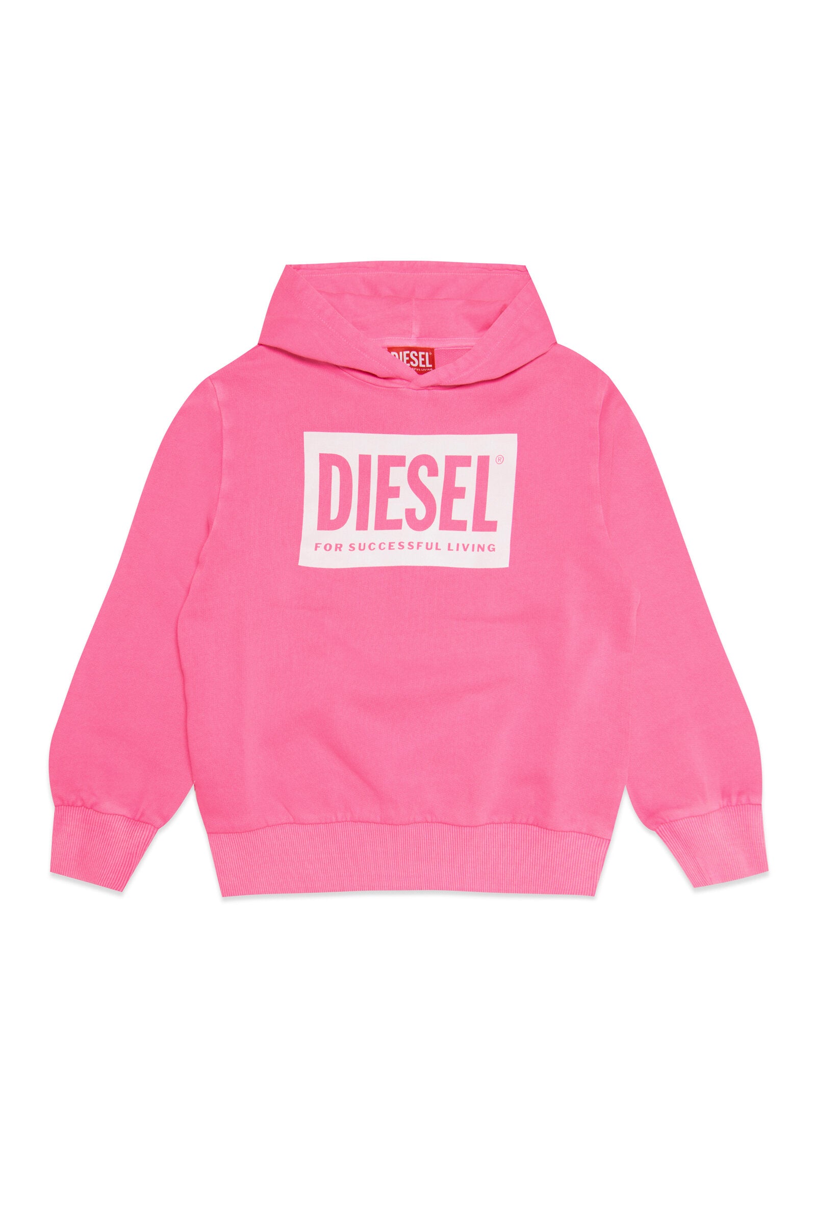 Diesel fluo pink cotton hoodie for children | Brave Kid