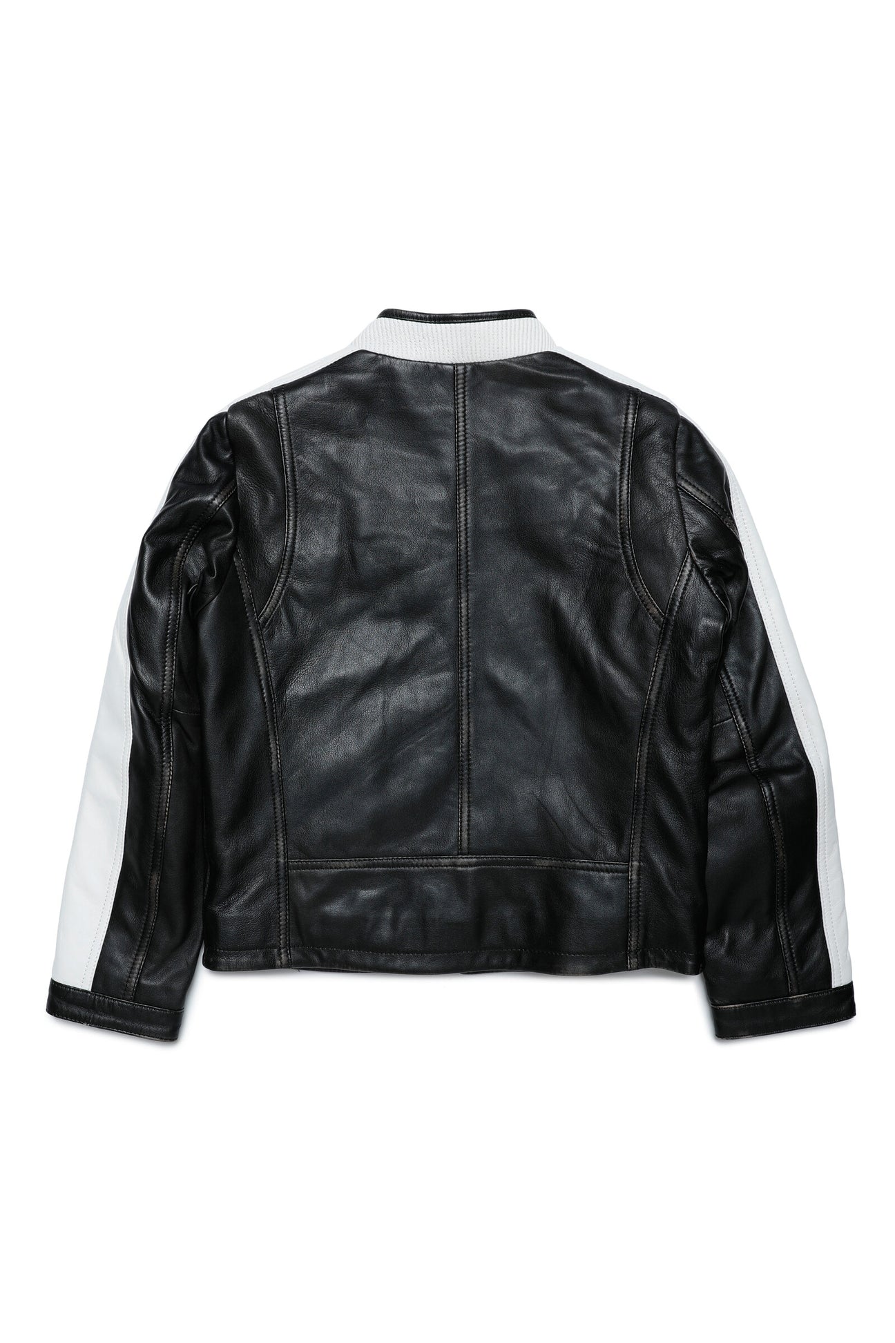 Colorblock genuine leather biker jacket Colorblock genuine leather biker jacket
