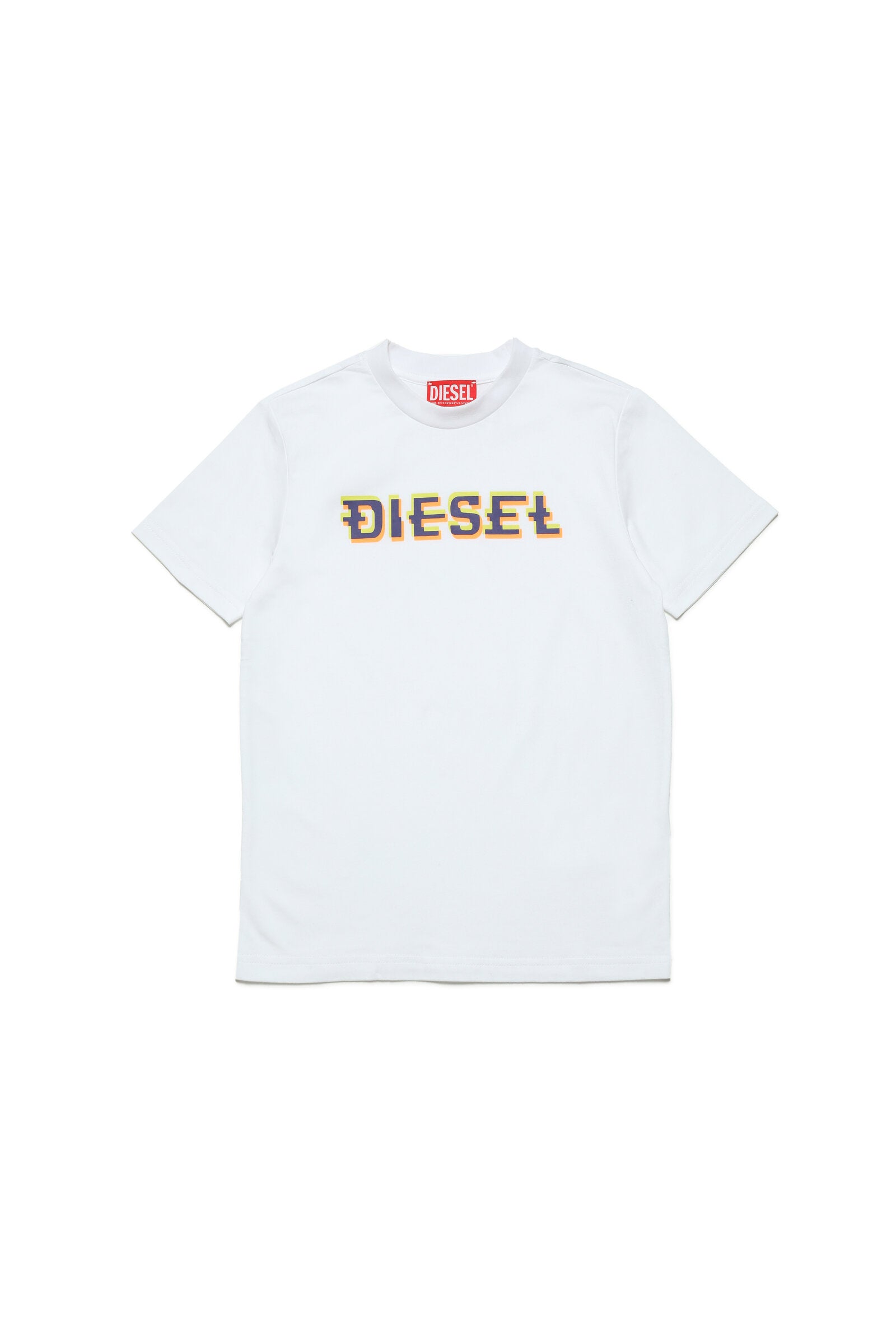 Crew-neck jersey t-shirt with three-dimensional logo