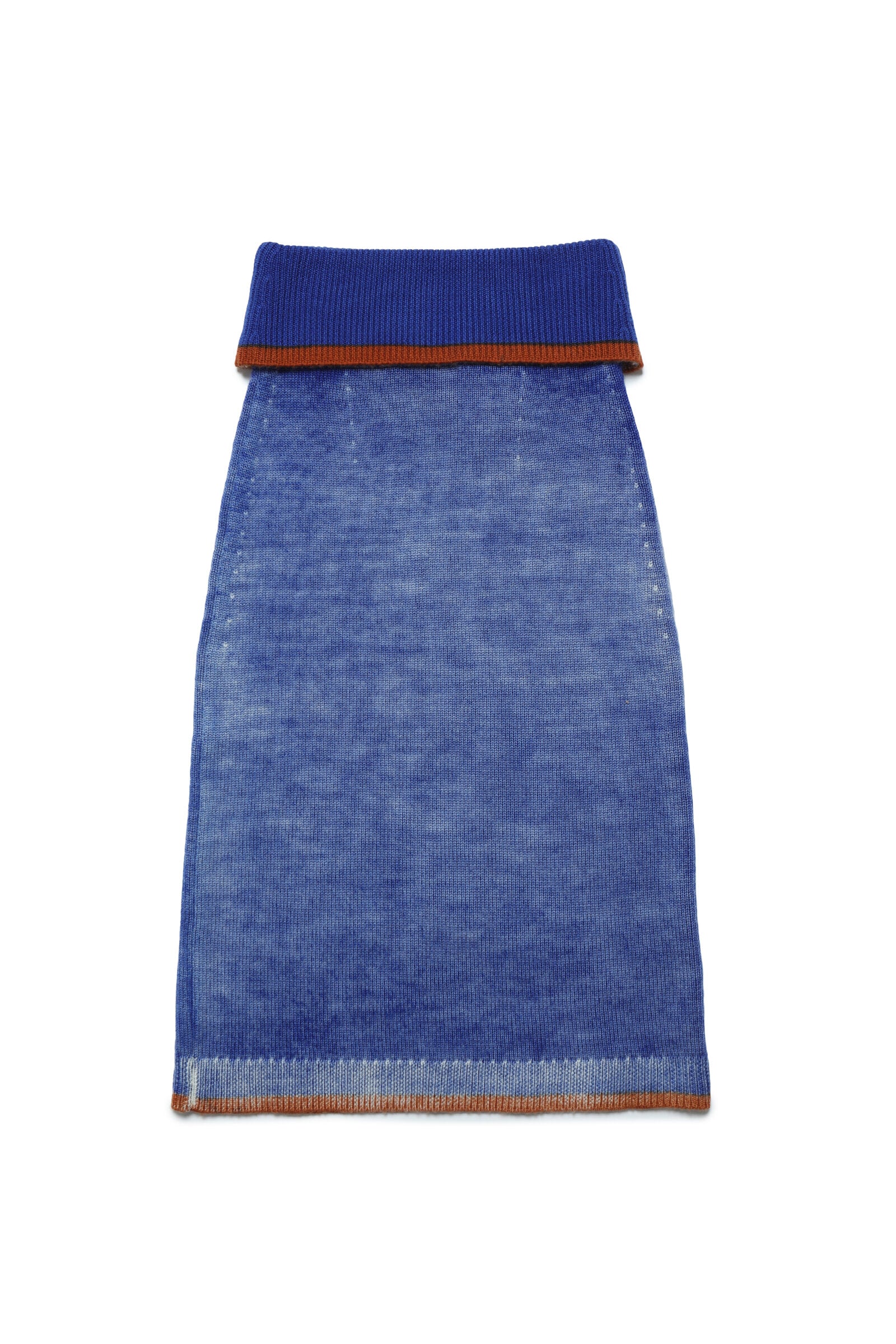 Merino wool skirt with delavé effect and Oval D logo