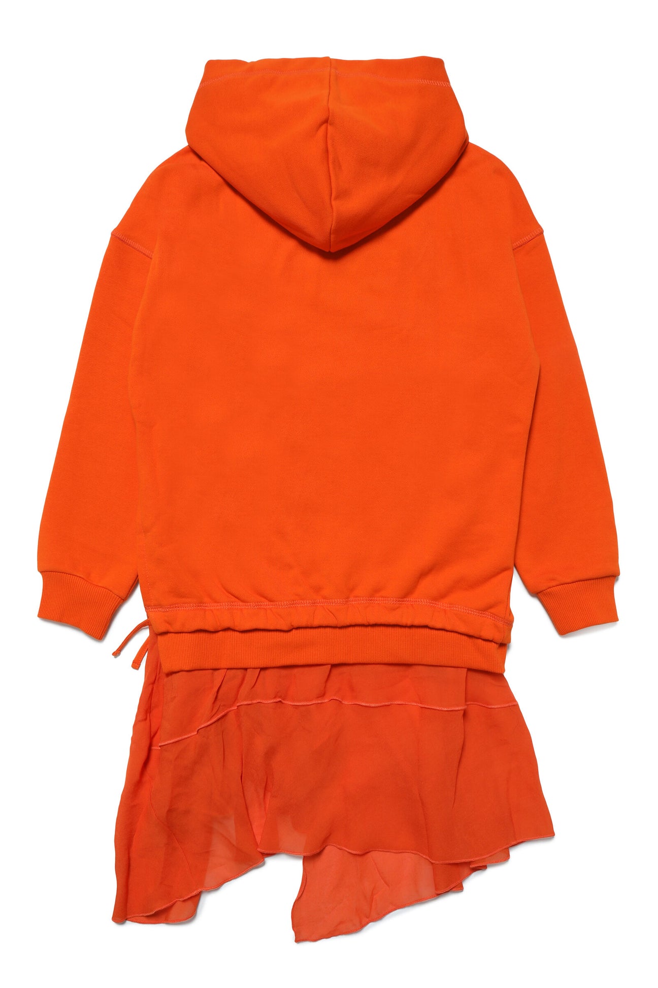 Chiffon hooded sweatshirt dress with Oval D logo Chiffon hooded sweatshirt dress with Oval D logo