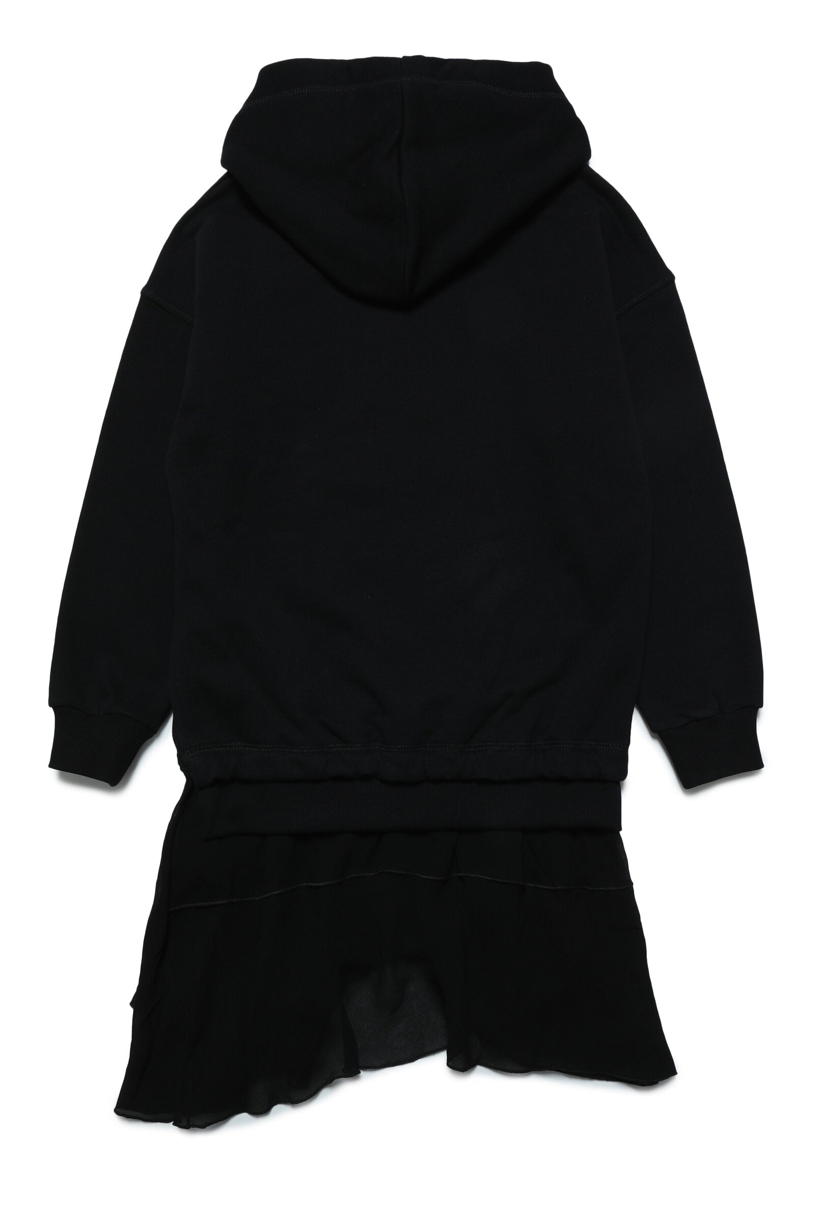Chiffon hooded sweatshirt dress with Oval D logo