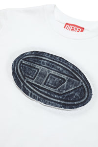 Crew-neck jersey T-shirt with Oval D logo