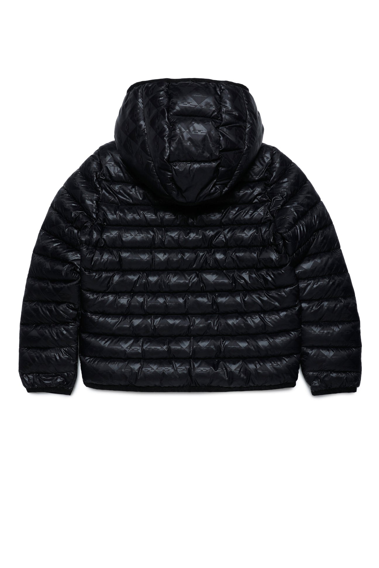 Hooded padded jacket with allover monogram print Hooded padded jacket with allover monogram print