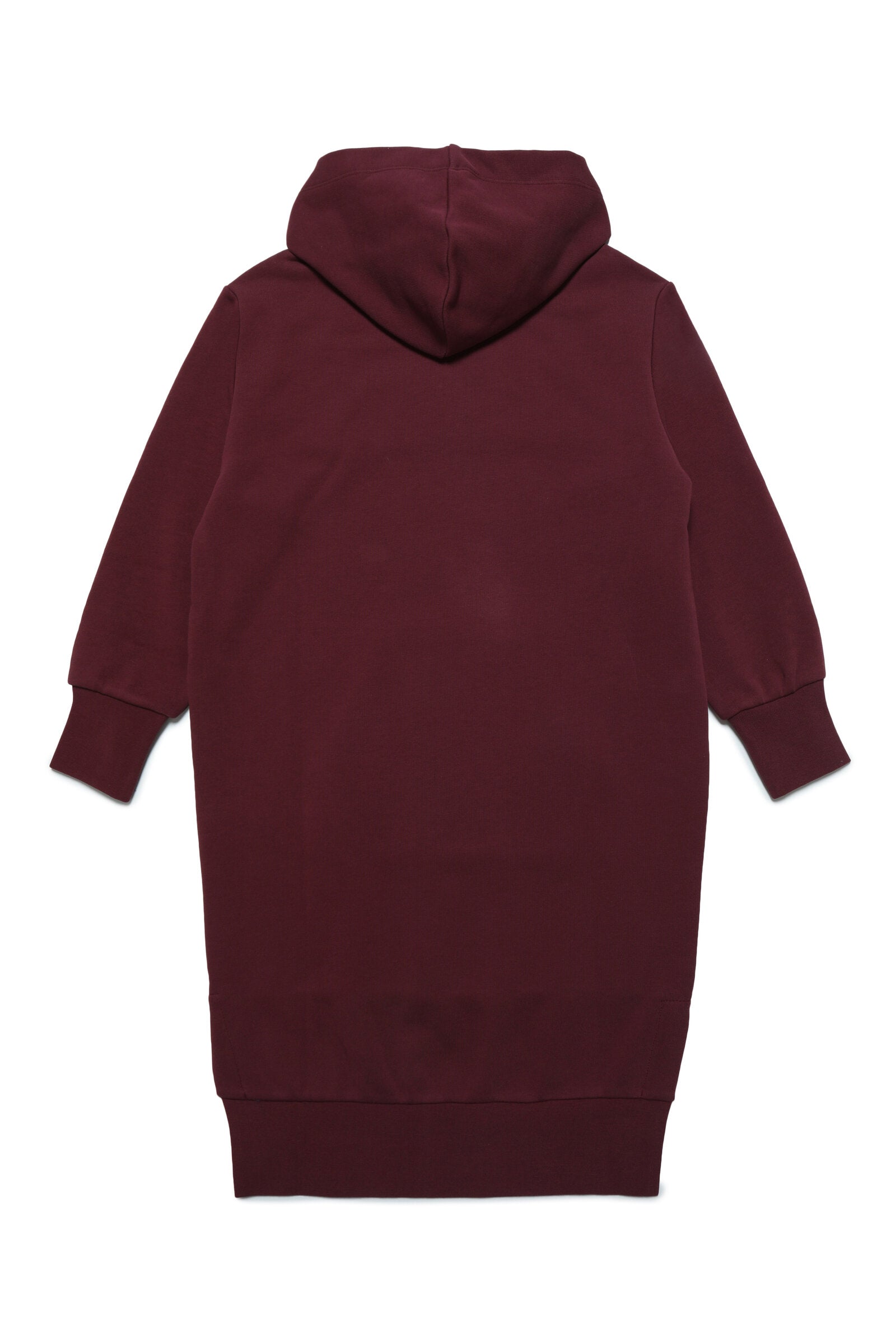 Maxi-sweatshirt dress with hood and chenille-effect logo