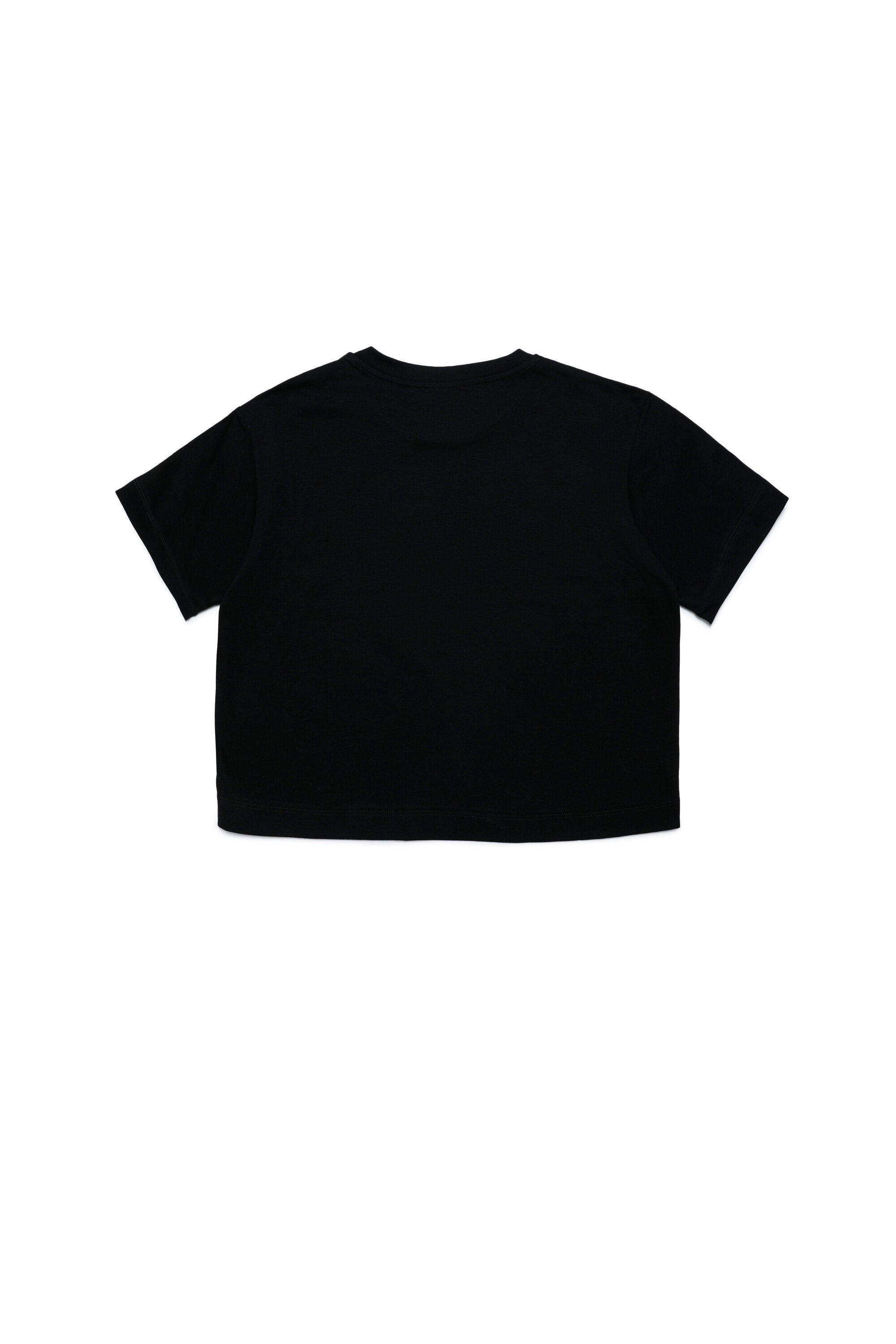 Oversize crew-neck jersey T-shirt with sectioned logo