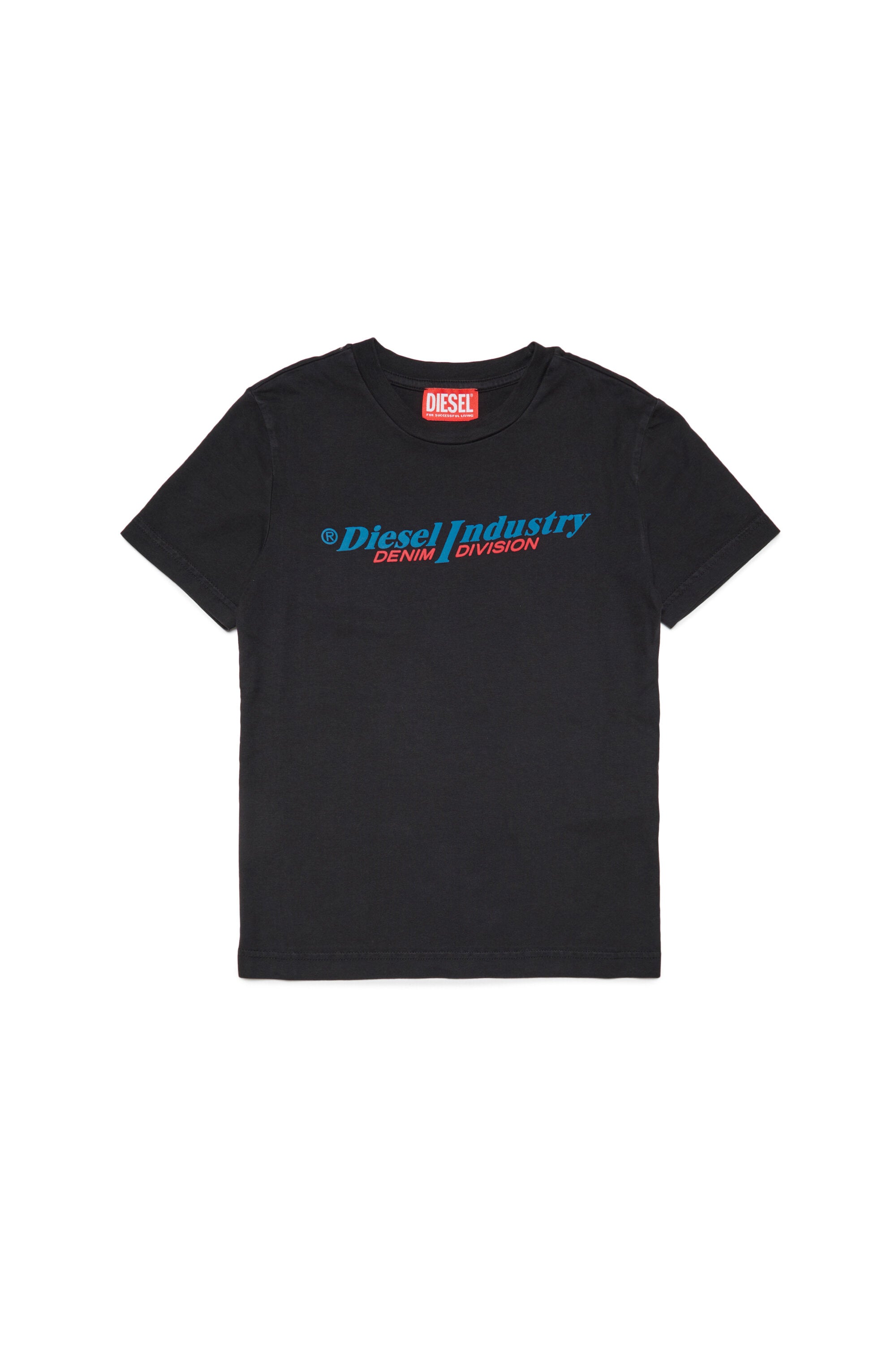Crew-neck T-shirt in treated jersey with logo