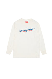 Crew-neck treated jersey T-shirt with logo