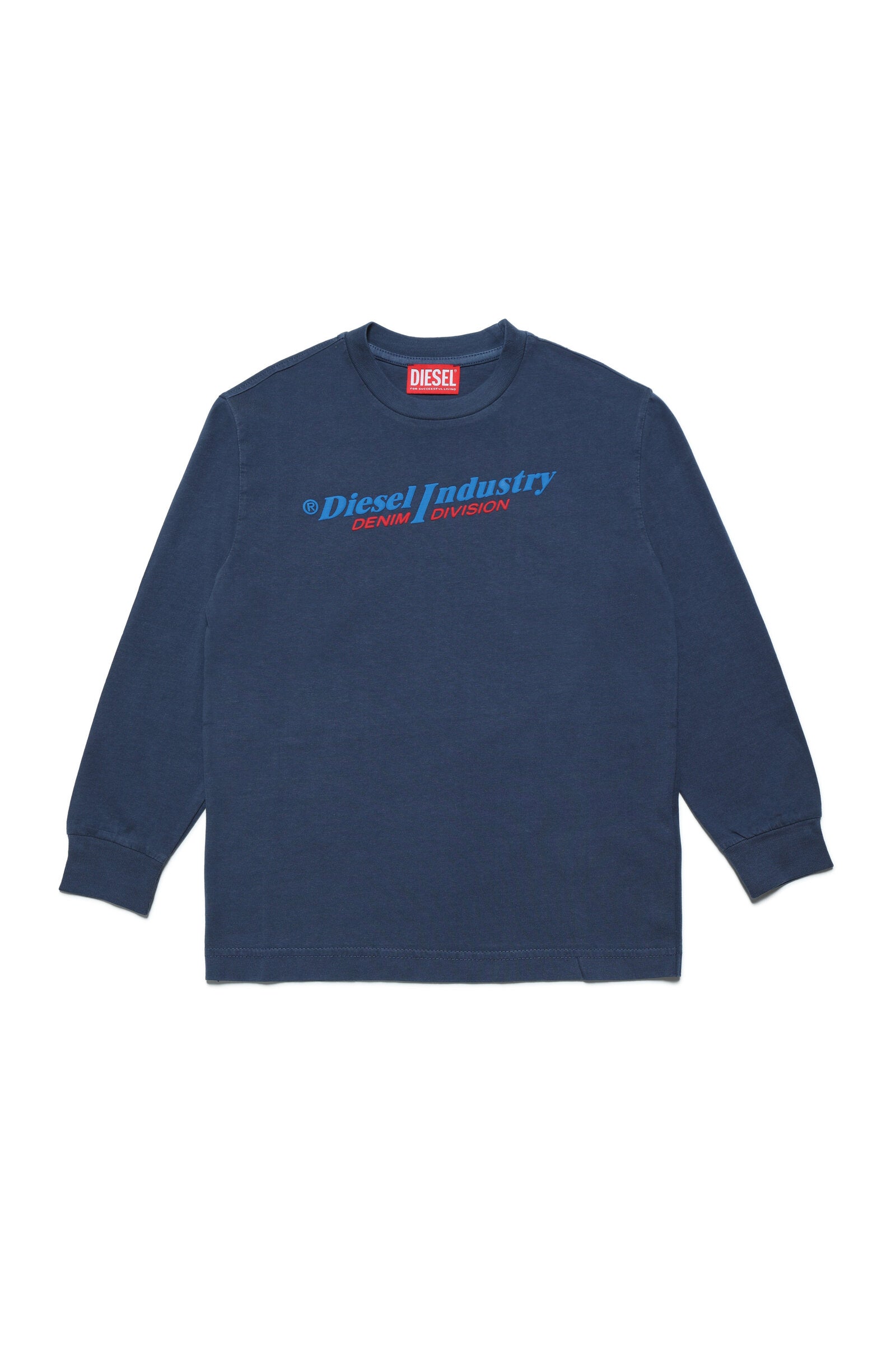 Crew-neck treated jersey T-shirt with logo