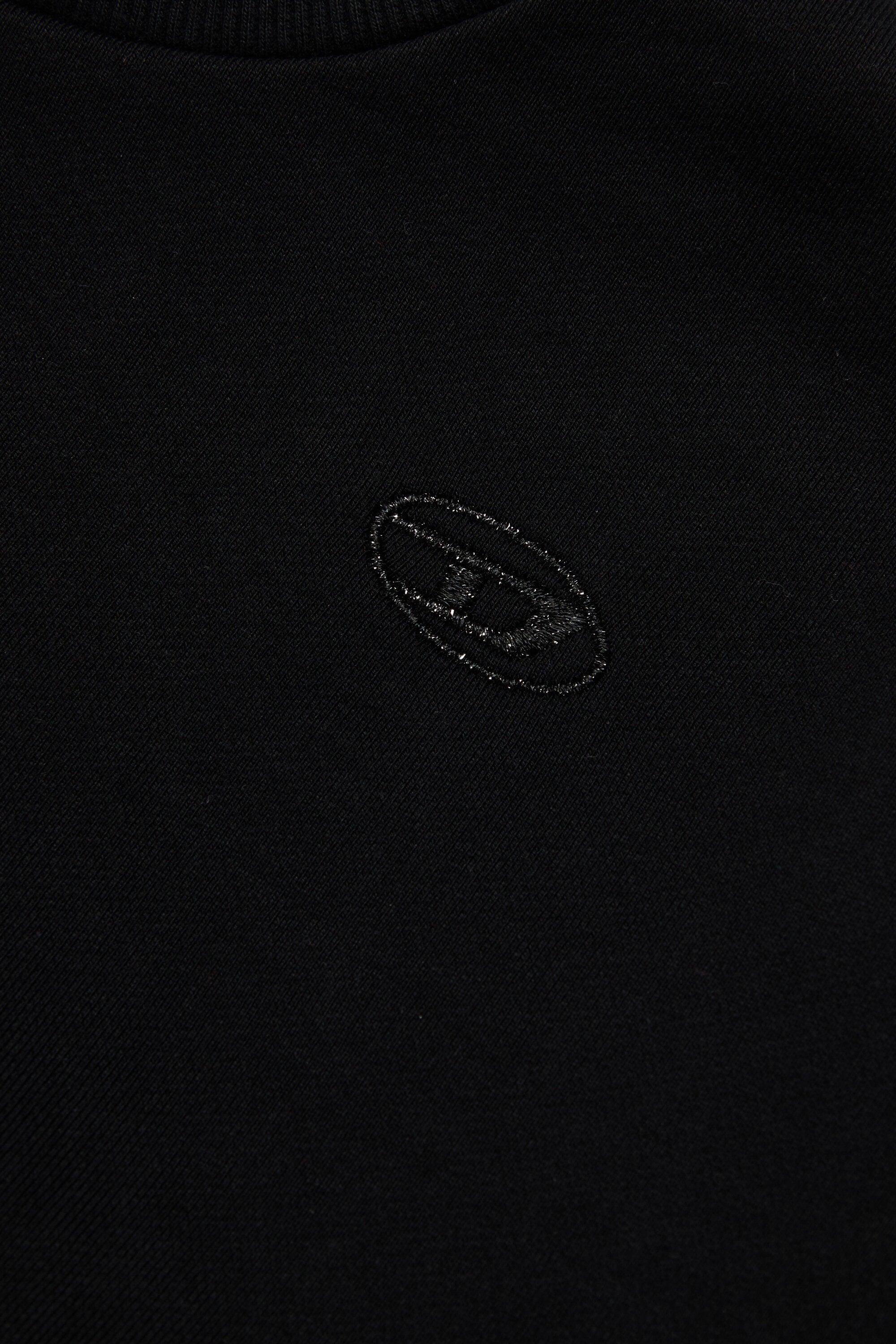 Crew-neck sweatshirt with viscose chiffon and Oval D logo