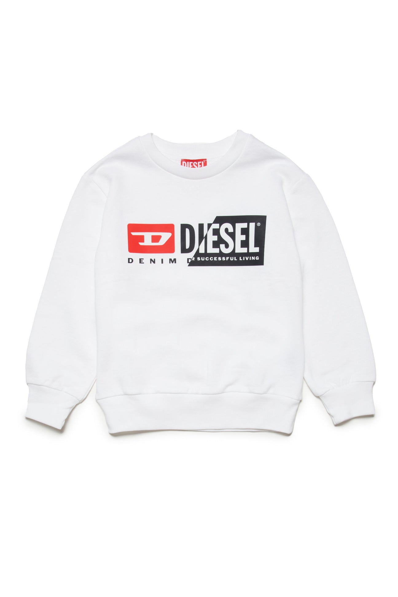 White sweatshirt with Diesel double logo 