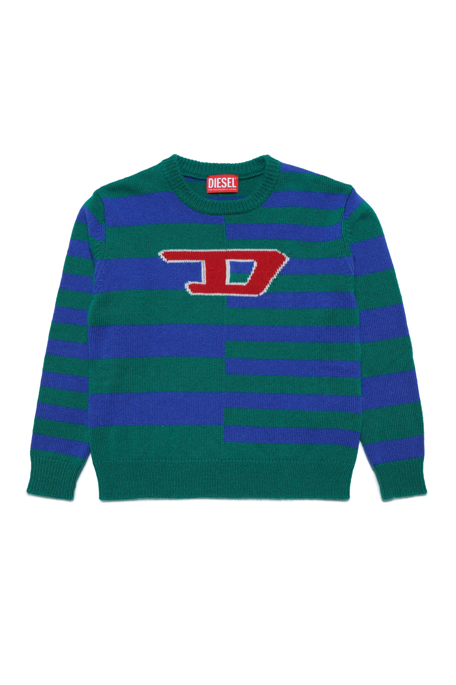 Wool-blend striped logo sweater