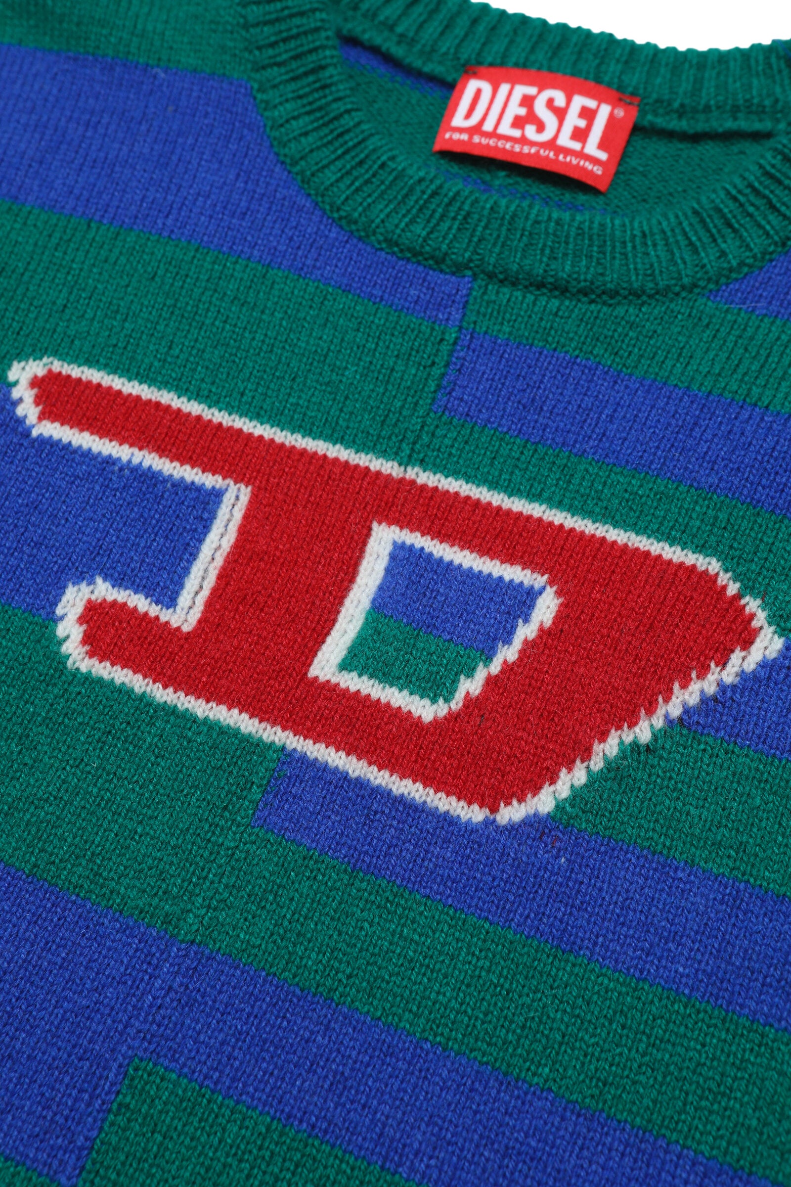 Wool-blend striped logo sweater
