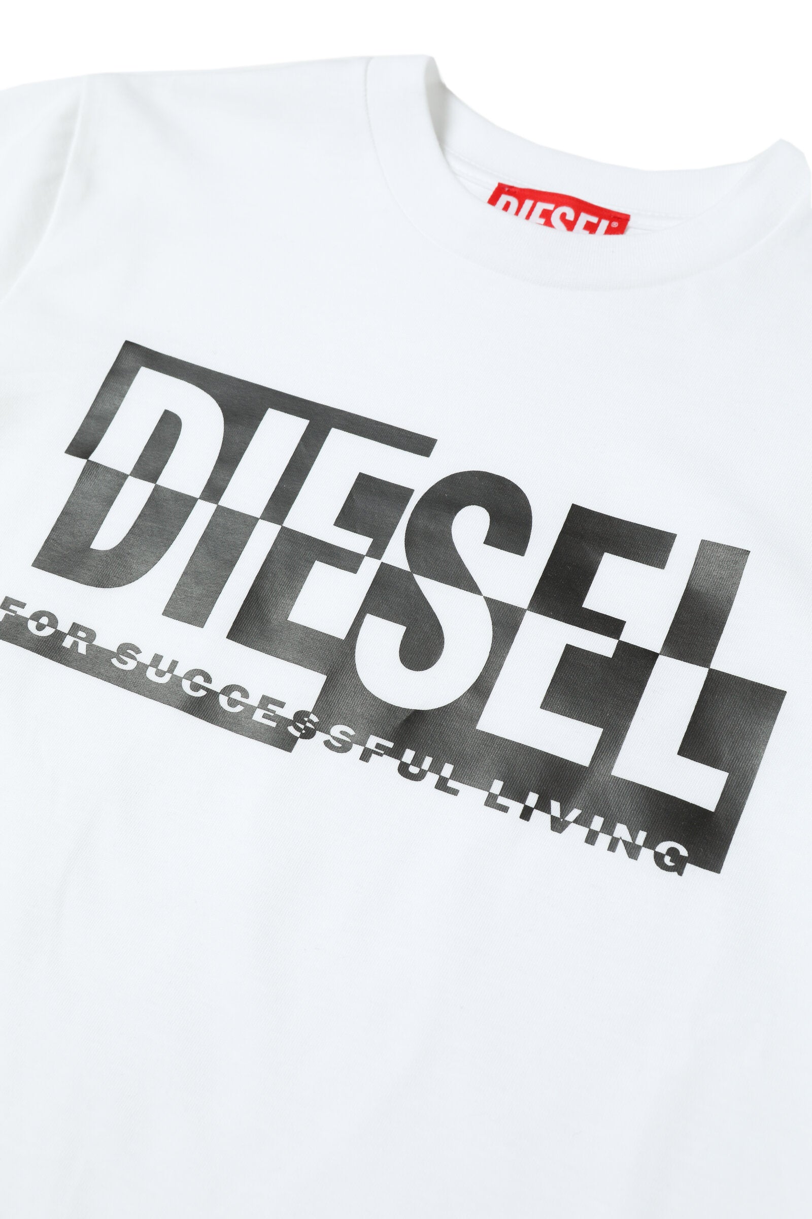 Crew-neck jersey T-shirt with sectioned logo