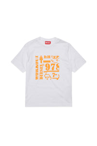 Crew-neck jersey T-shirt with lettering