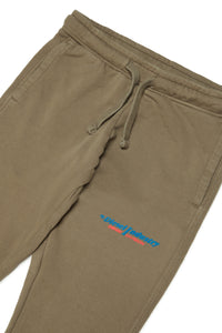 Cotton jogger pants treated with logo