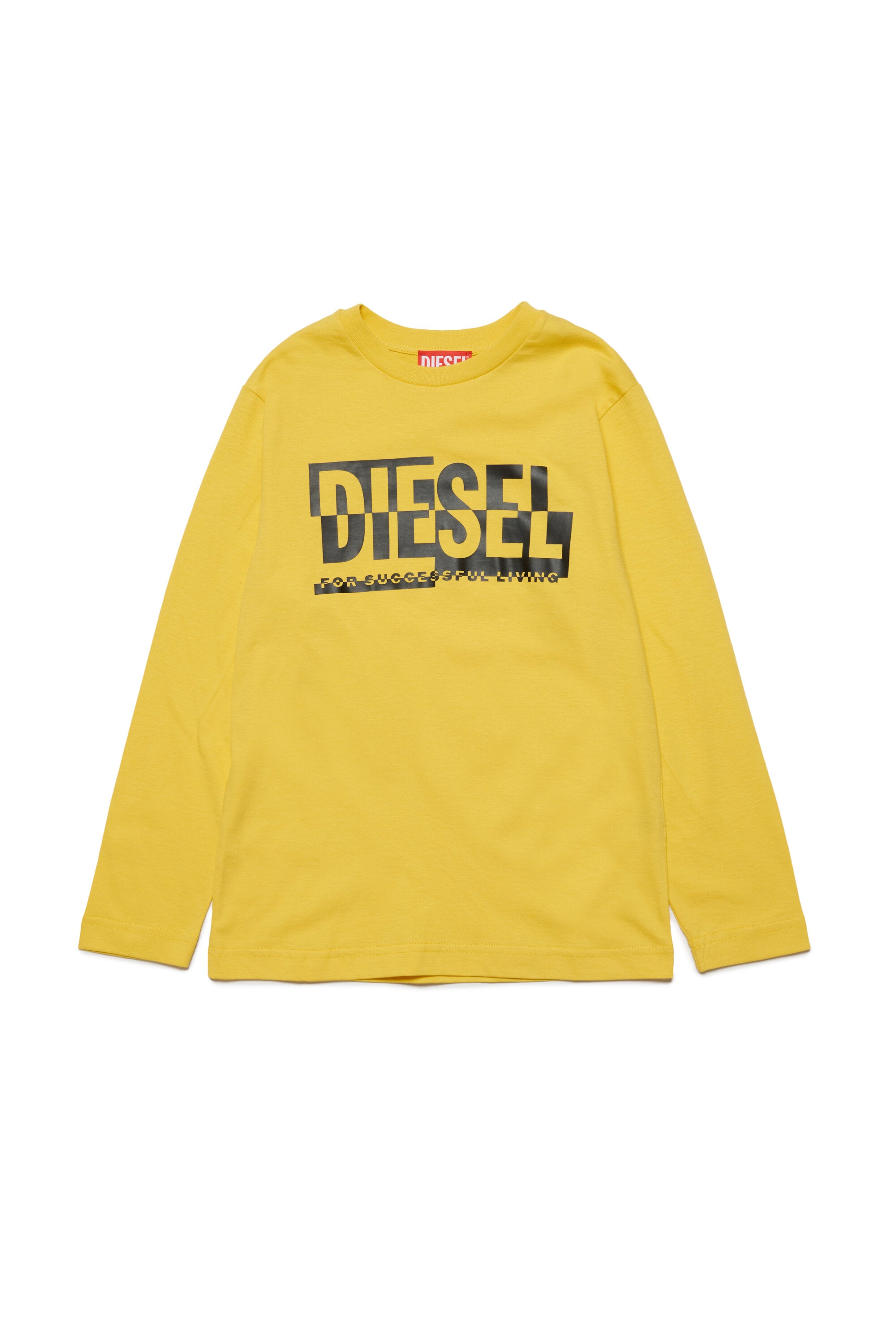 Crew-neck jersey T-shirt with sectioned logo