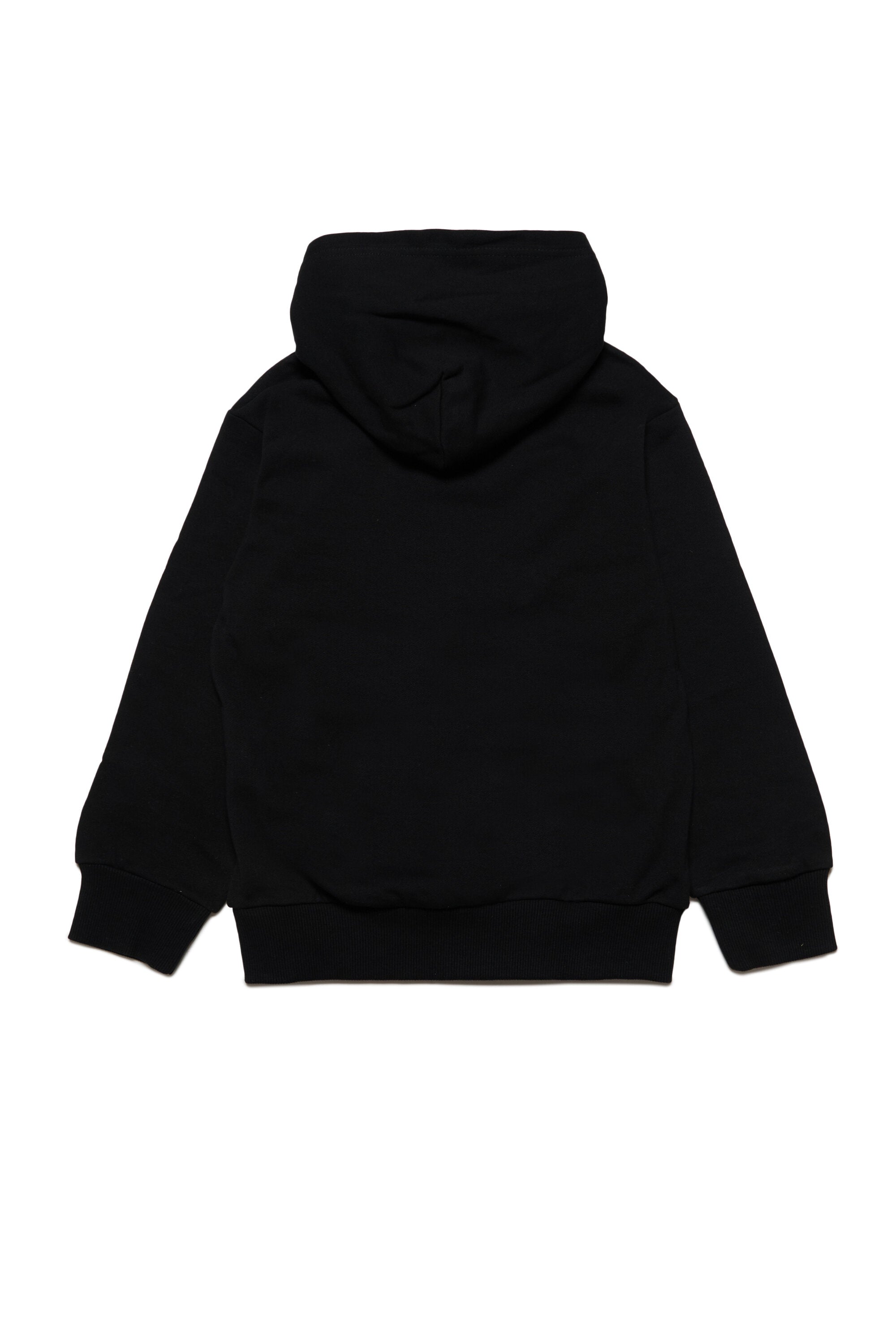 Hooded cotton sweatshirt with zip and logo