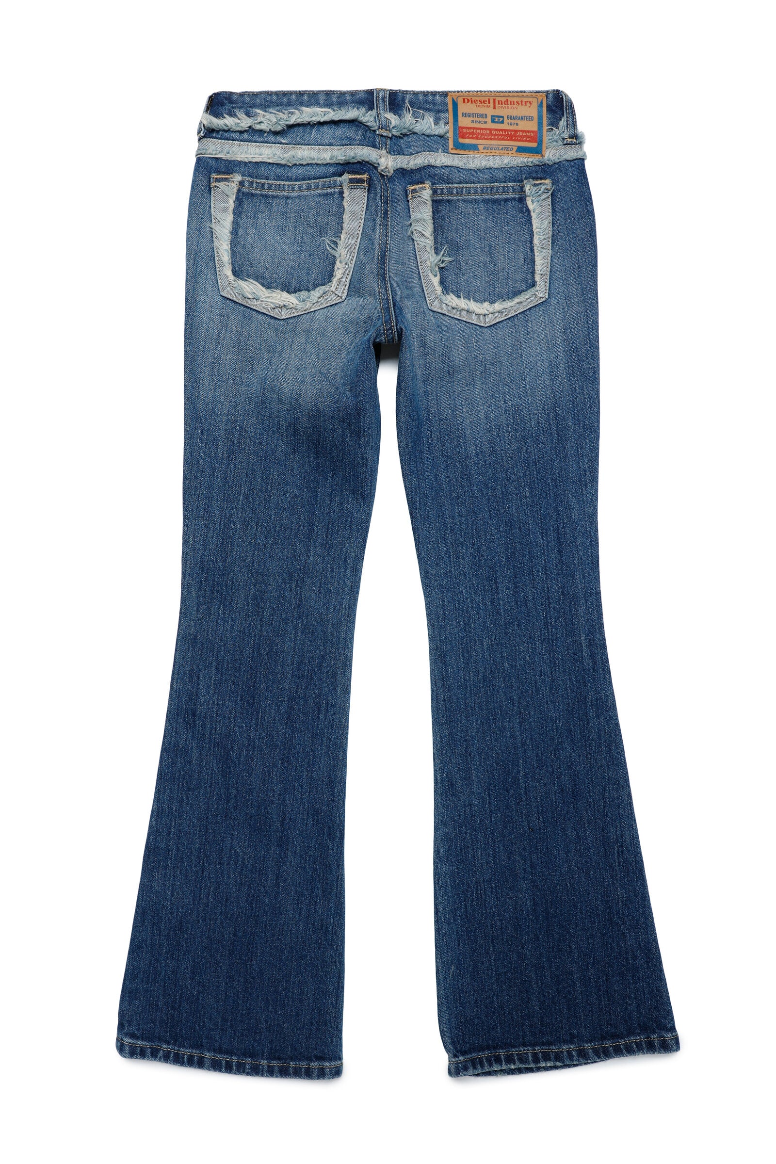 Jeans 1969 D-Ebbey bootcut blue with frayed hems