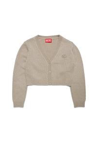 Cashmere blend cardigan with Oval D logo