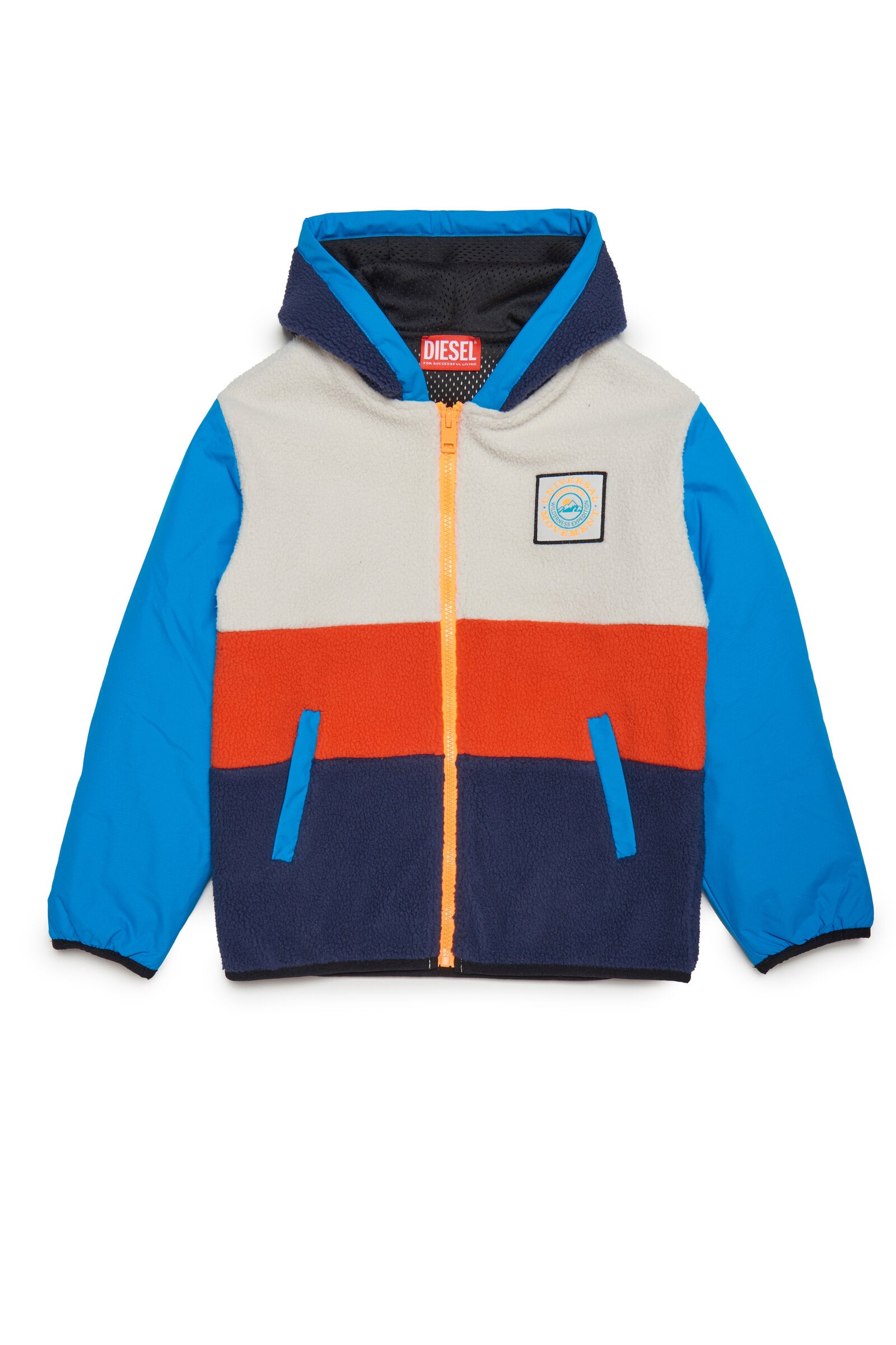 Outdoor hooded sherpa sweatshirt with zip