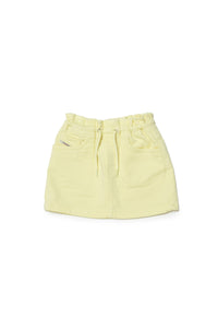 Yellow denin skirt with drawstrings