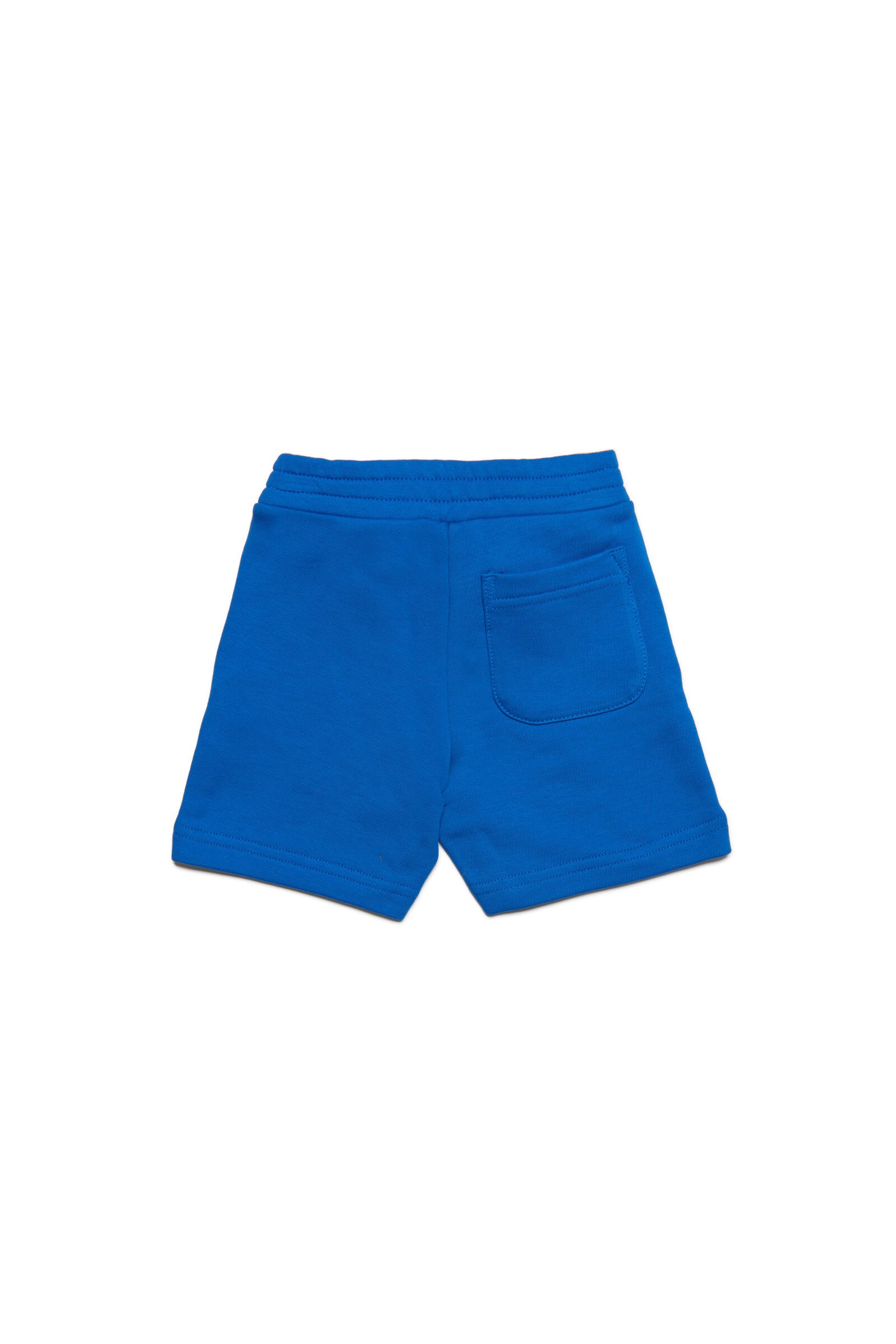 Blue cotton shorts with logo in "wave" version