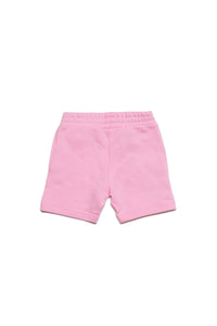 Pastel pink shorts in plush with logo in "D" version