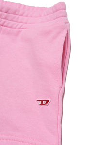 Pastel pink shorts in plush with logo in "D" version