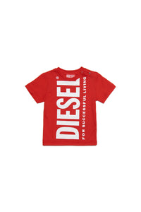 Red jersey T-shirt with extra-large logo