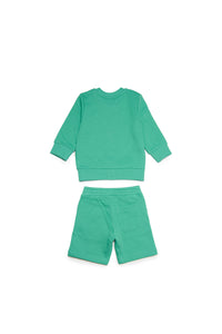 Green jumpsuit with logo in 'wave' version