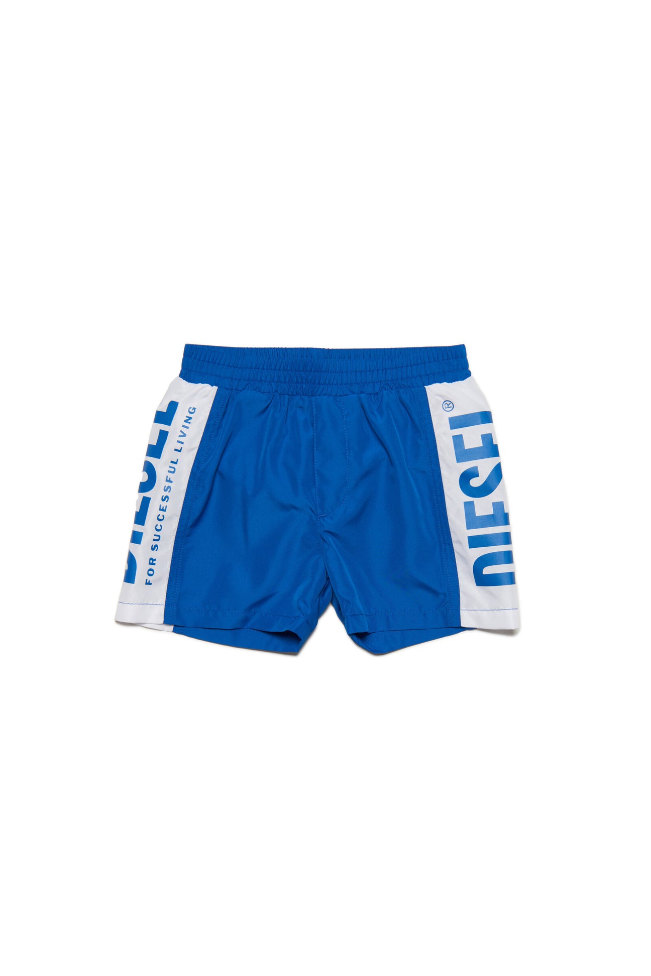 Blue lycra boxer shorts with logo band 
