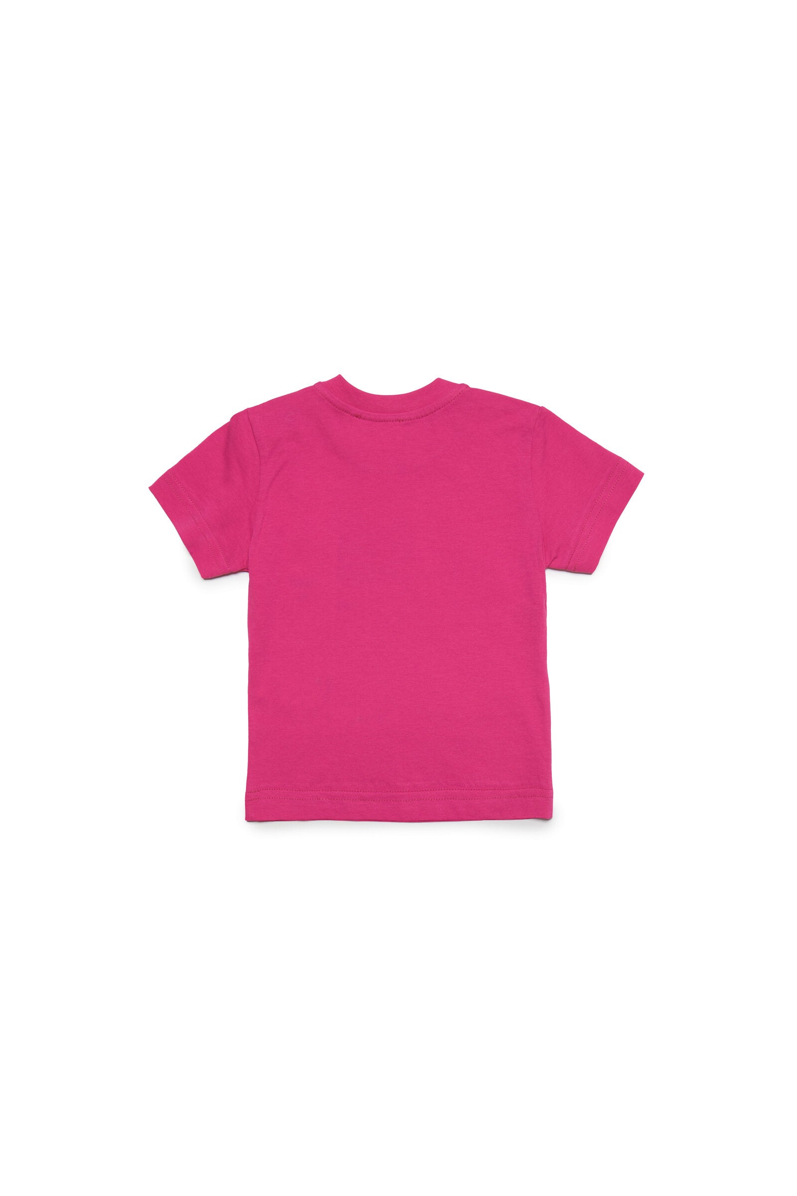 Fuchsia t-shirt with Diesel double logo and snap button closure