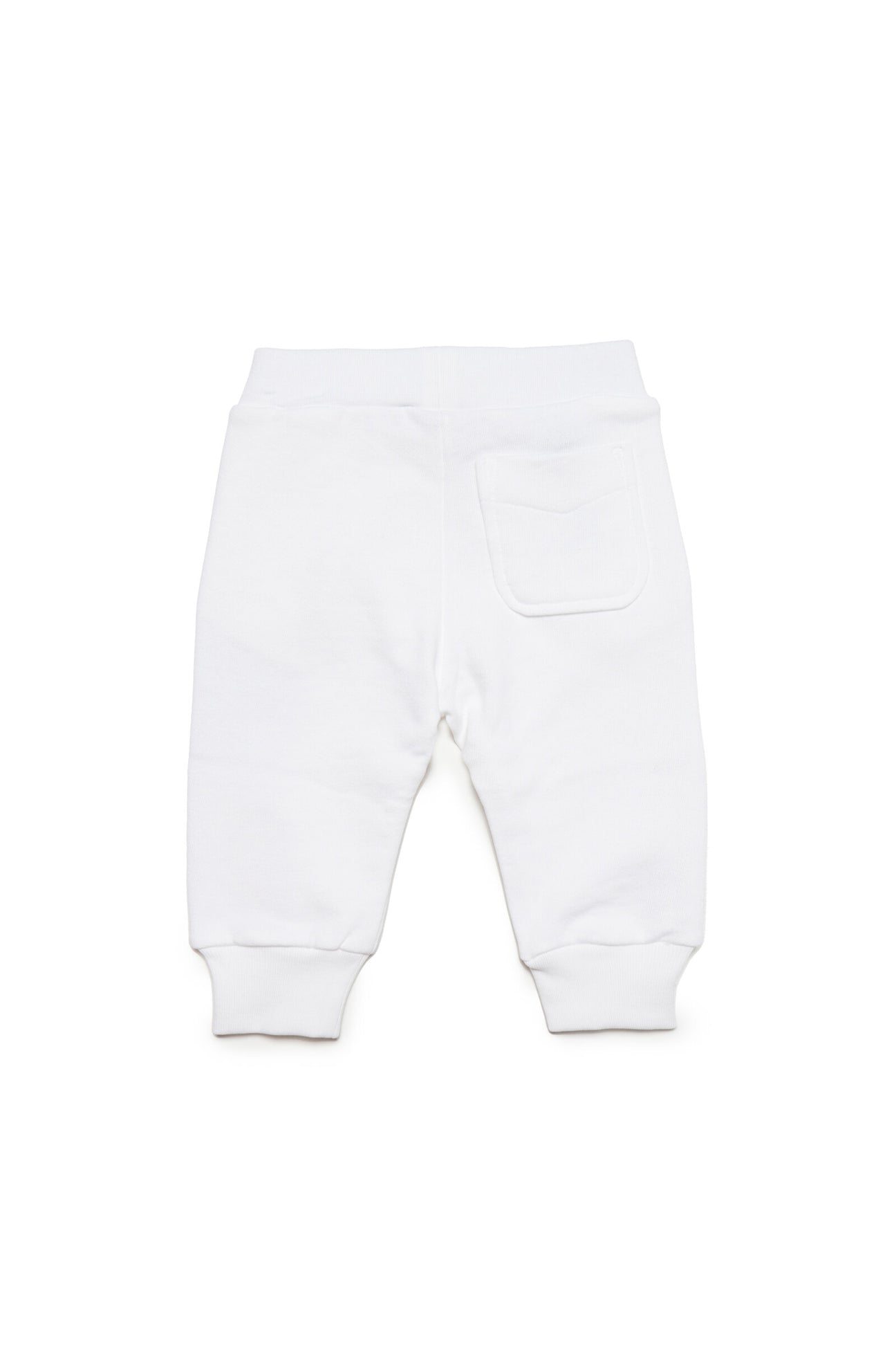 White jogger pants with Diesel double logo and back pocket White jogger pants with Diesel double logo and back pocket