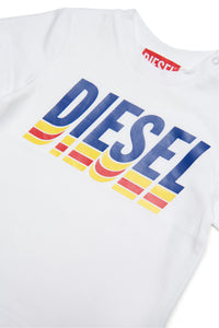 Crew-neck jersey T-shirt with dynamic logo